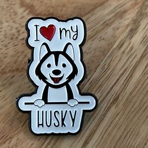 5/$25 Husky Dog Enamel Pin NEW I ❤️ My Husky Pinback I love my husky